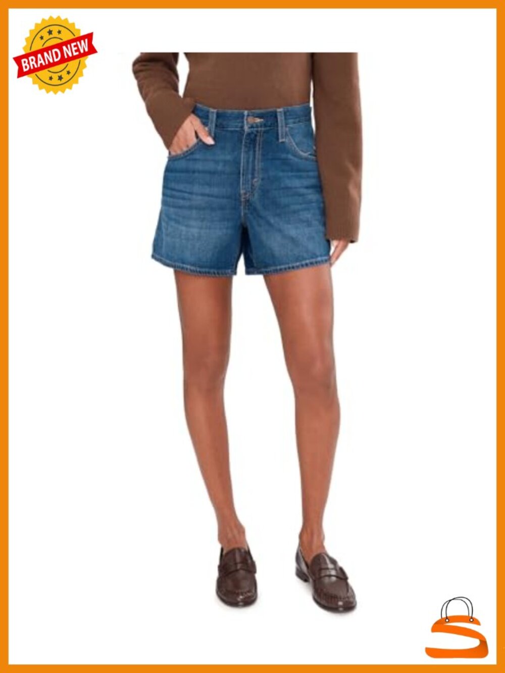 Mid-Thigh Shorts with Cinchable Waist Non-Stretch Cotton